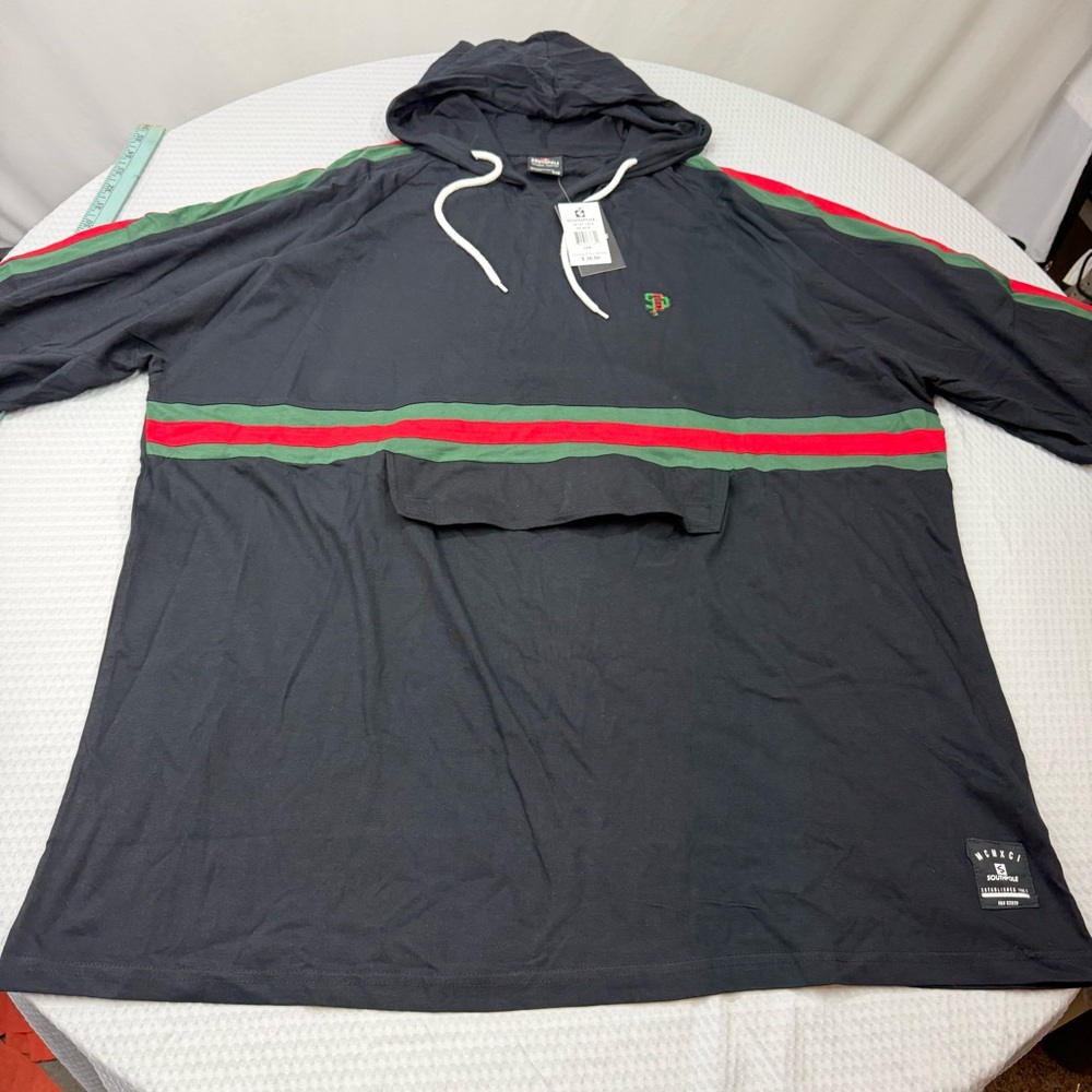 Southpole Black Hooded Sweatshirt with White Drawstrings